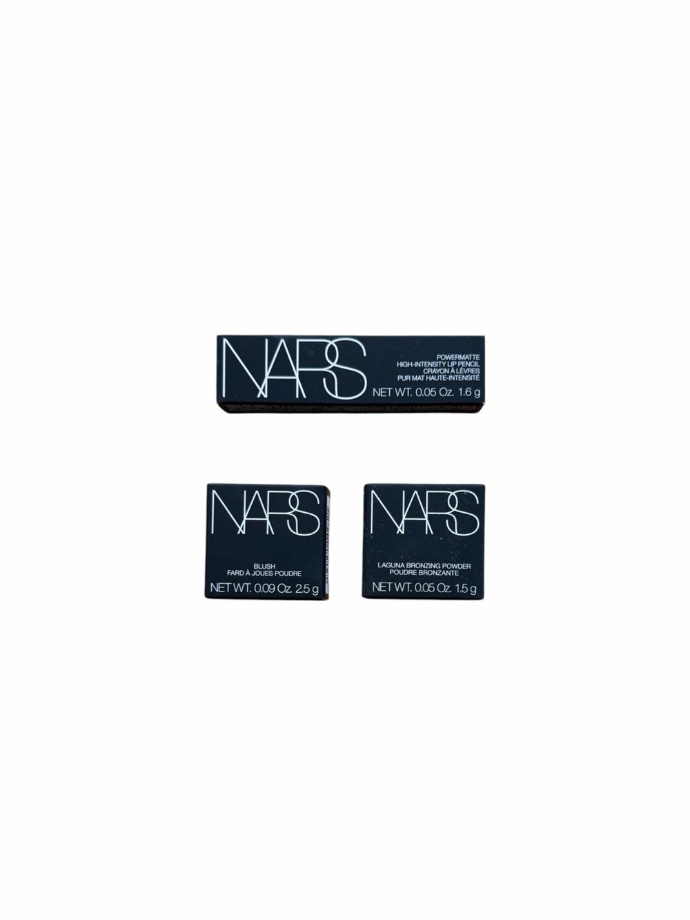 Nwt NARS travel size orgasm rush blush, Laguna bronzer, power matte lip pencil